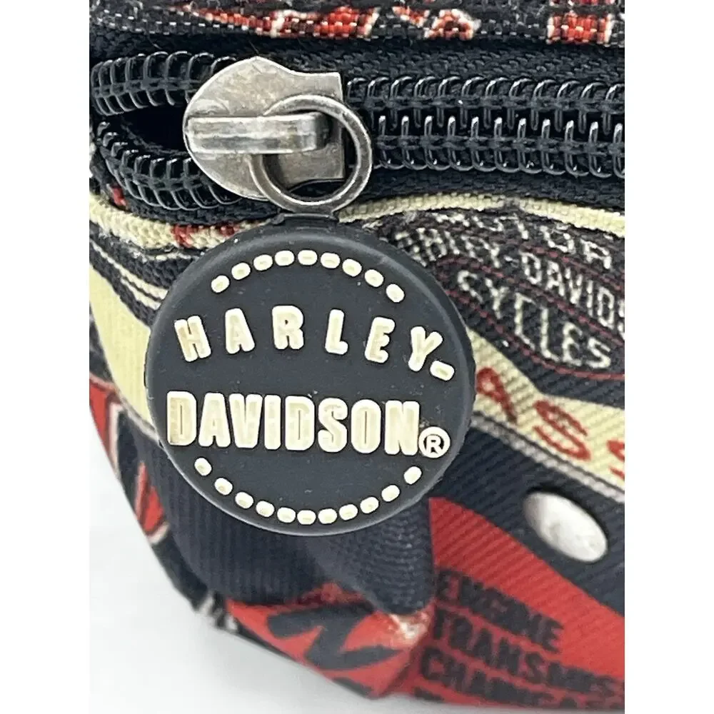 Harley Davidson Mini Crossbody Bag Canvas Logo Print Pre-Luxe 6x5 Biker - Picture 2 of 6